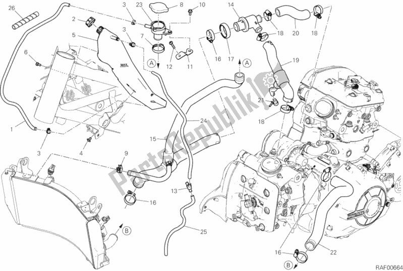 Tutte le parti per il Circuito Di Raffreddamento del Ducati Diavel 1260 2020